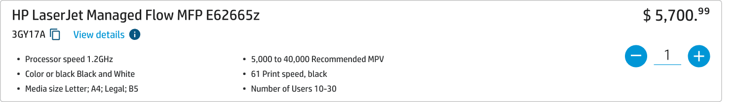Product block option A: the line item product, and nothing else